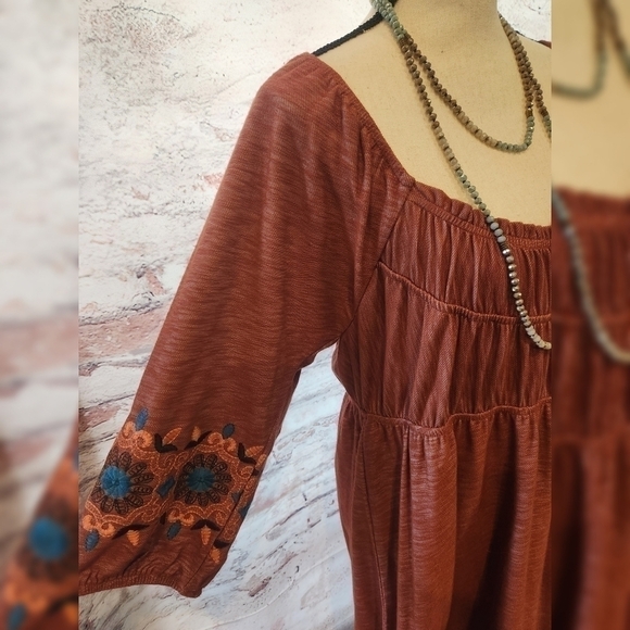 NWOT Uncle Frank Rust Dress with Embroidered Details, gorgeous! - Picture 3 of 7